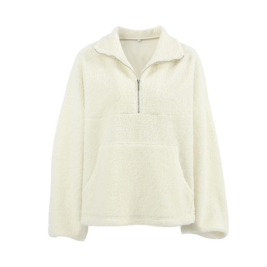 Luna Sherpa Quarter-Zip Teddy Pullover