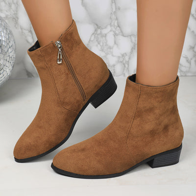 Camille Suede Zip Boots