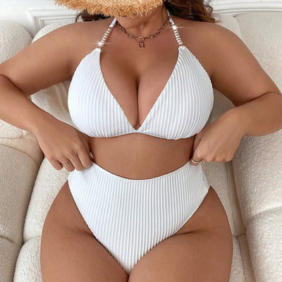 The Selene Ribbed Pearl Bikini Set