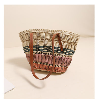 Sofia Woven Colorblock Tote