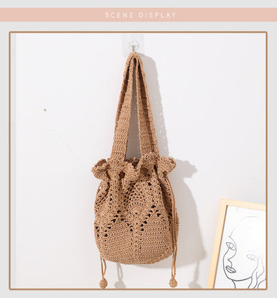 Isla Drawstring Crochet Tote