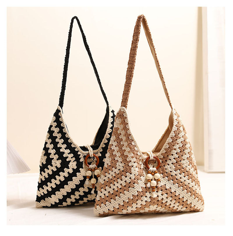 Lucia Rainbow Crochet Shoulder Bag