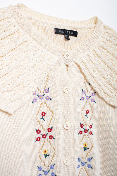 Evelyn Embroidered Knit Cardigan