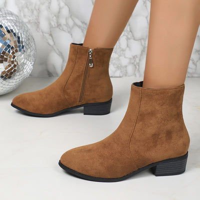 Camille Suede Zip Boots