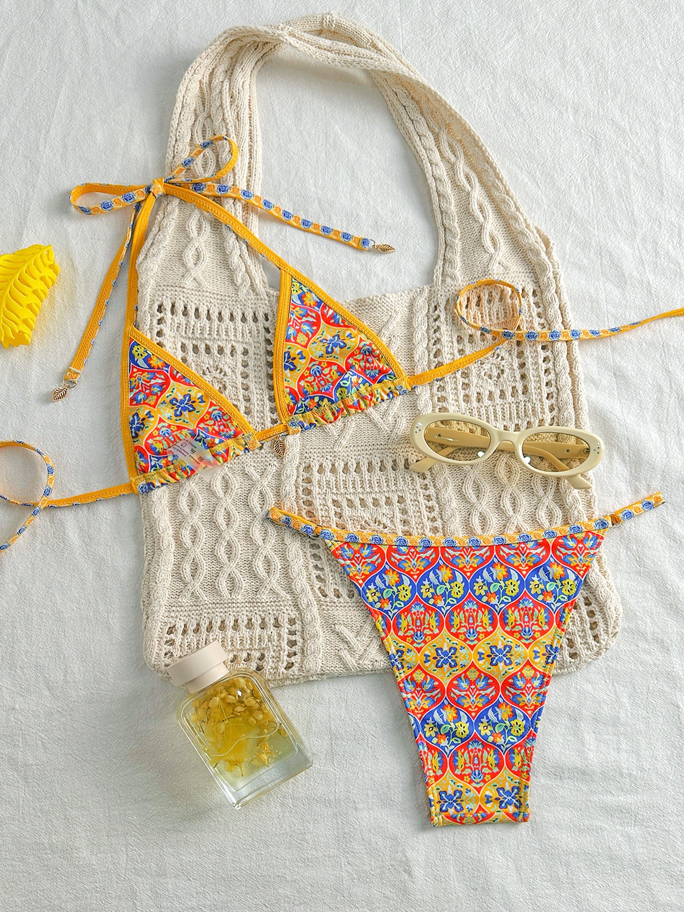 Mediterranean Muse 'Sofia' Tile-Print Micro Bikini