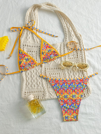 Mediterranean Muse 'Sofia' Tile-Print Micro Bikini