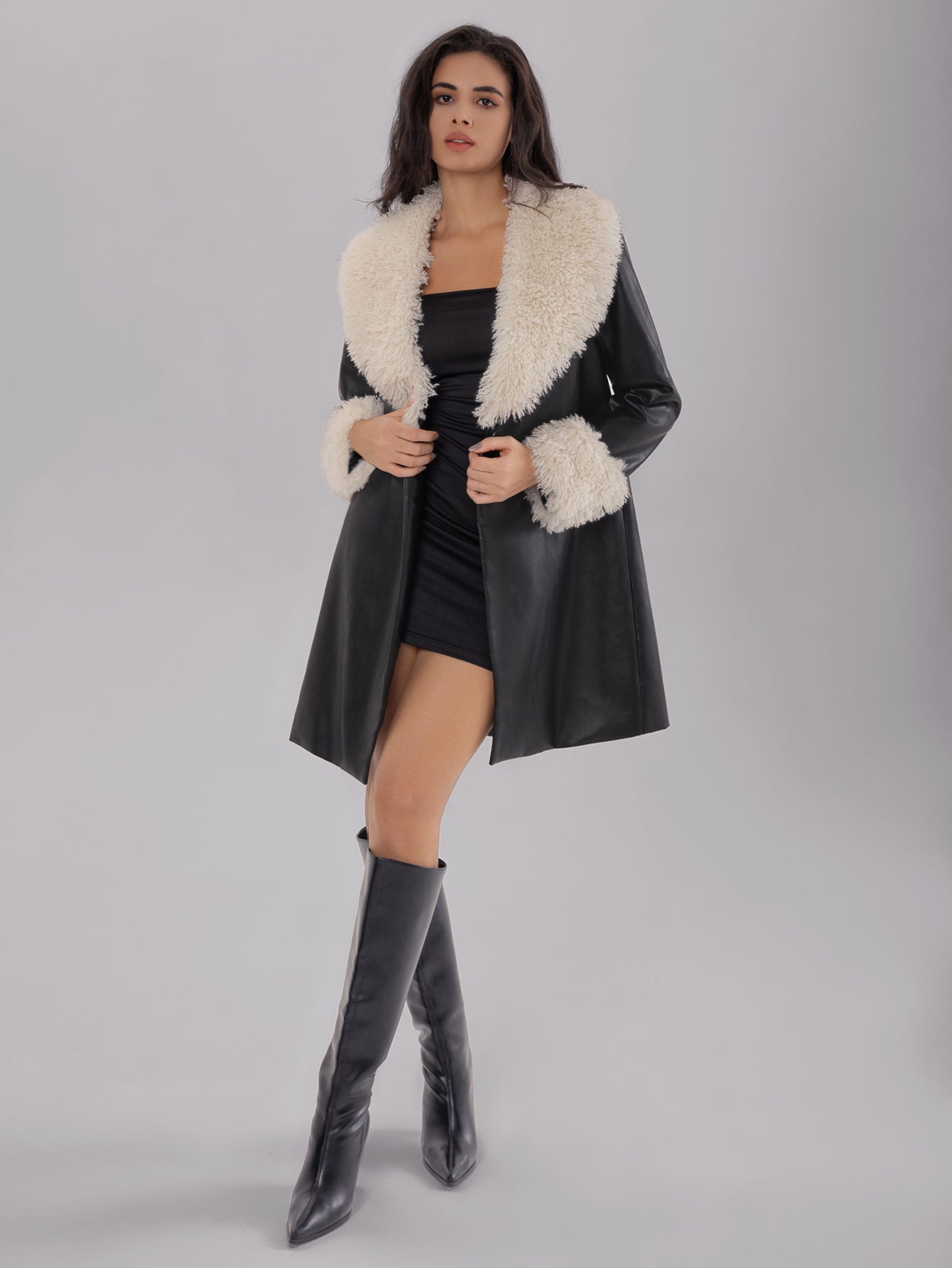 Luna Luxe Shearling-Trim Coat