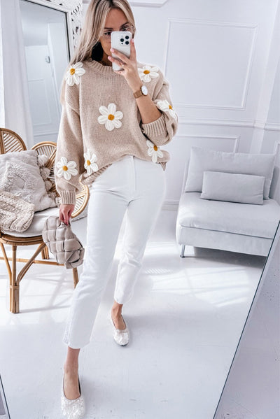 Daisy Embellished Floral Sweater