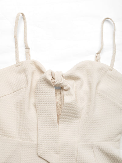 Sienna Tassel-Tie Waffle Romper