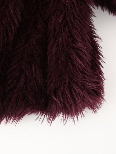 Scarlett Plush Burgundy Faux Fur Jacket