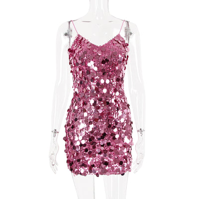 Serena Rose Sequin Party Mini Dress