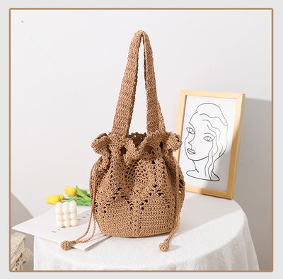 Isla Drawstring Crochet Tote