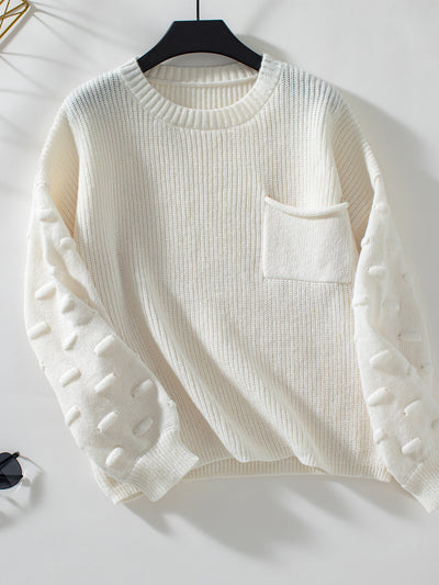 Rosalind Knit Bubble-Sleeve Sweater