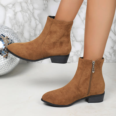Camille Suede Zip Boots