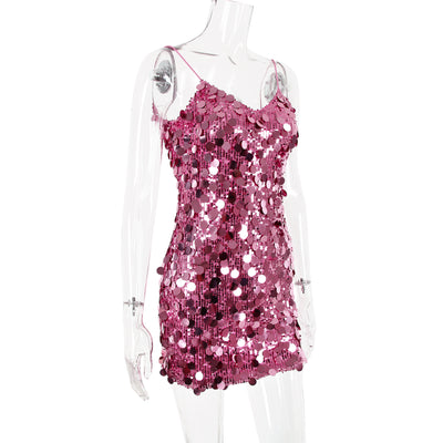 Serena Rose Sequin Party Mini Dress