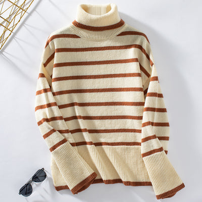 Elena Striped Turtleneck Sweater