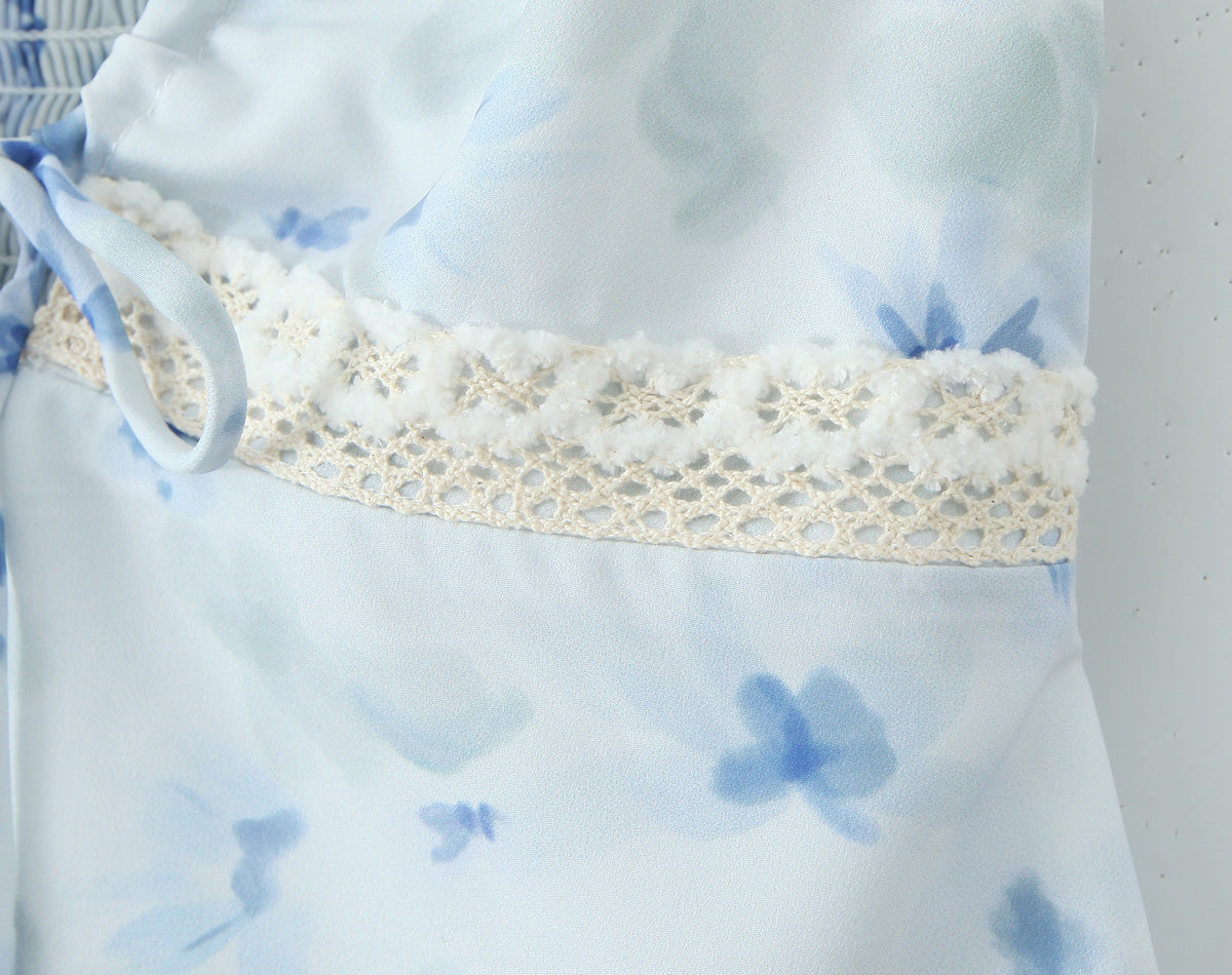 Lila Lace-Trimmed Floral Camisole