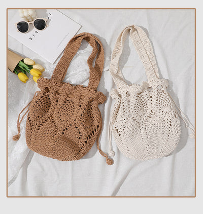 Isla Drawstring Crochet Tote