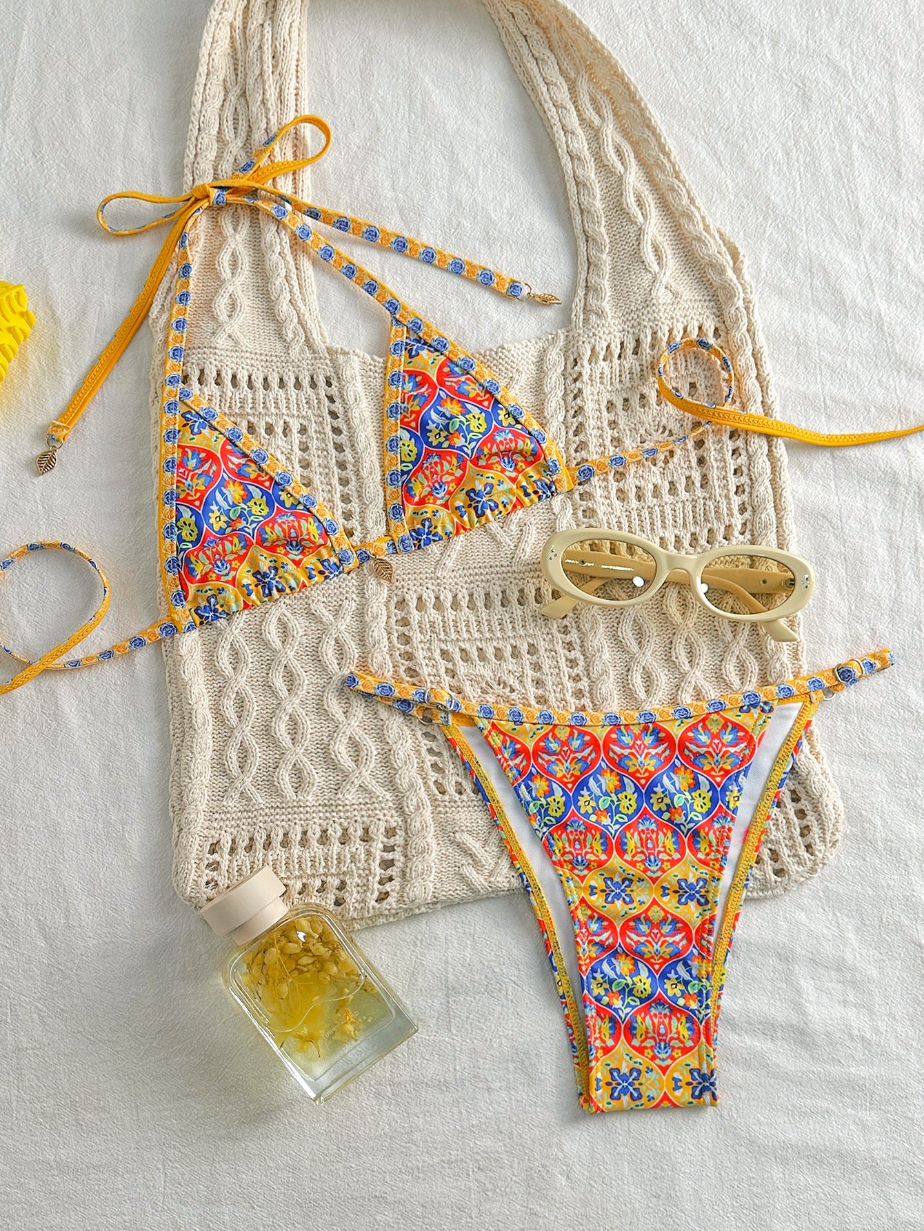 Mediterranean Muse 'Sofia' Tile-Print Micro Bikini