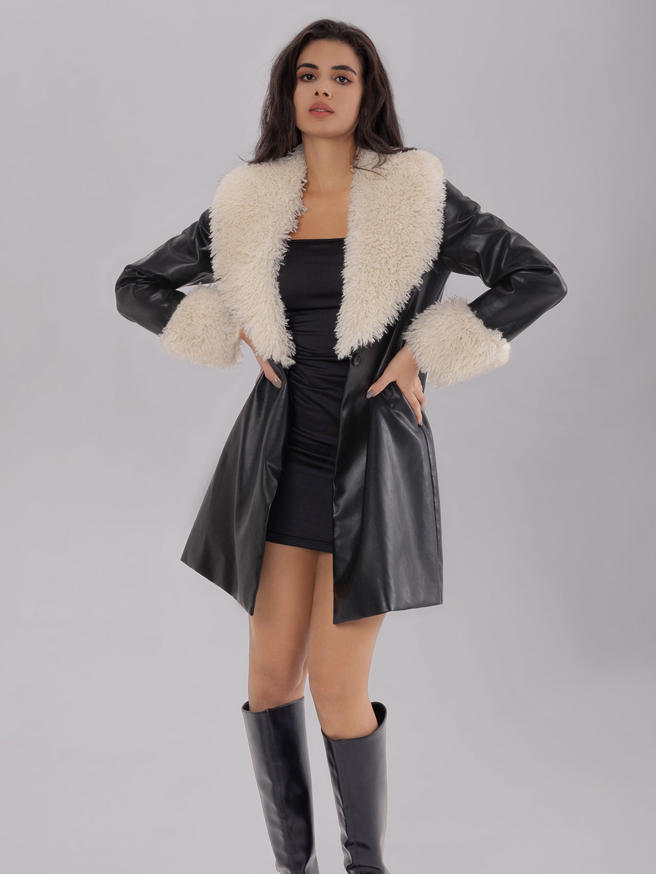 Luna Luxe Shearling-Trim Coat