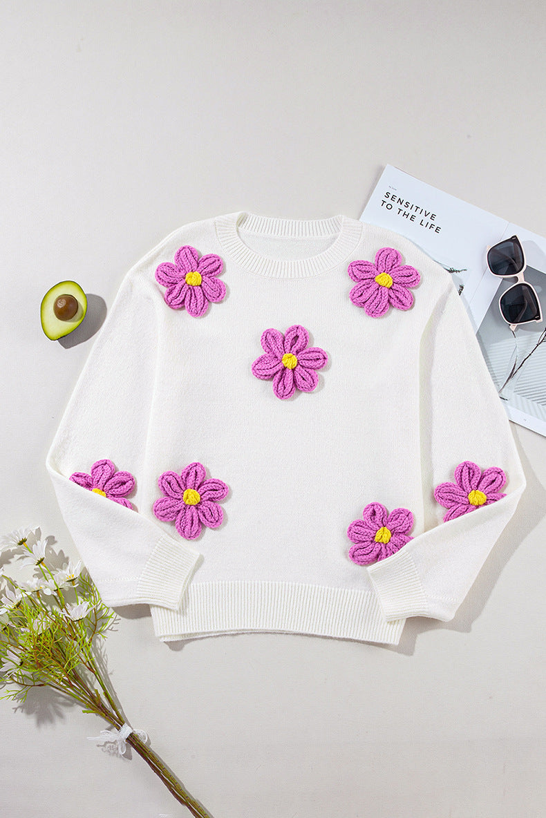 Daisy Embellished Floral Sweater