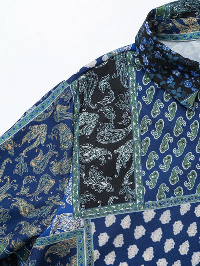 Indigo Paisley Patchwork Blouse