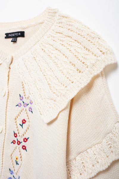 Evelyn Embroidered Knit Cardigan