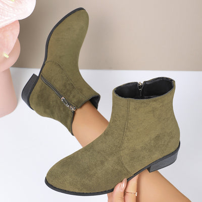 Camille Suede Zip Boots