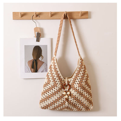 Lucia Rainbow Crochet Shoulder Bag