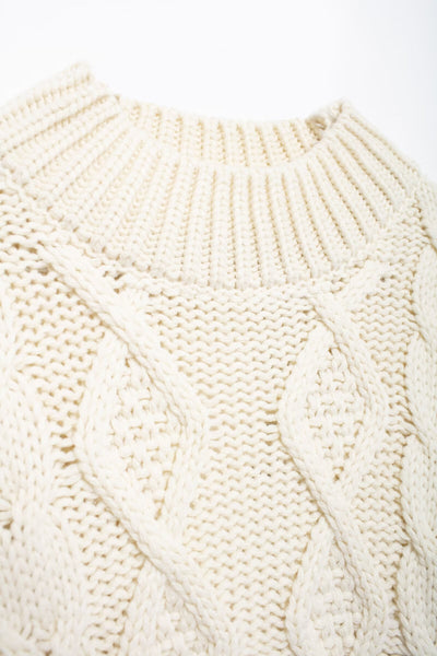 Isabella Open-Back Cable Knit Sweater