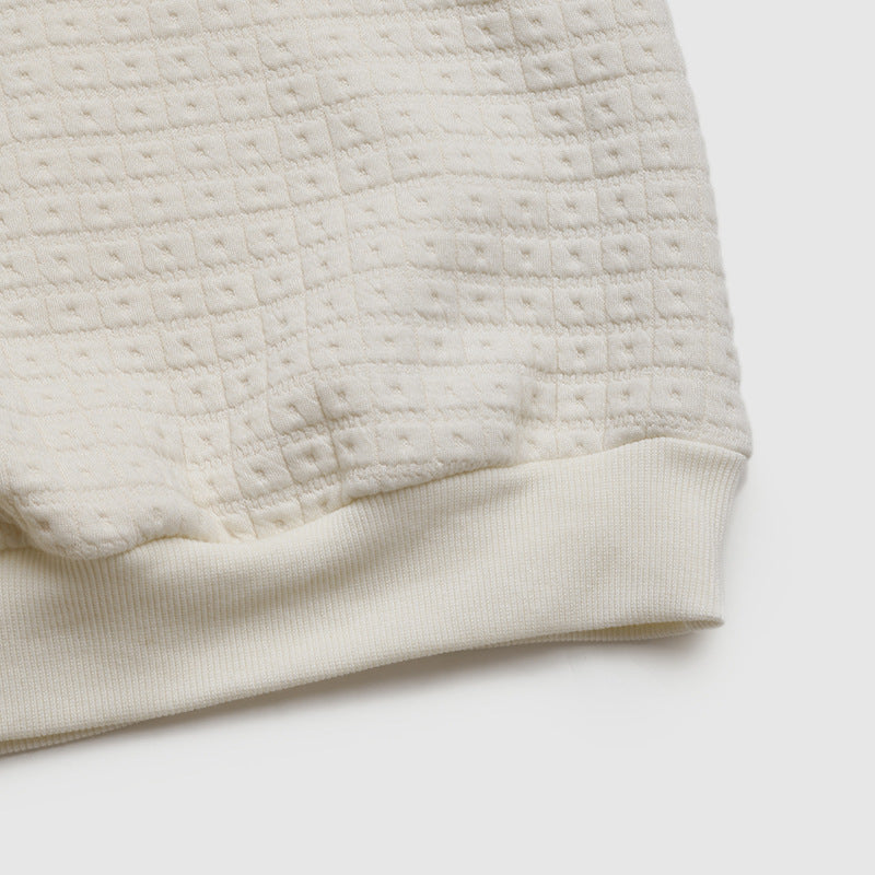 Elena Waffle-Knit Button Pullover