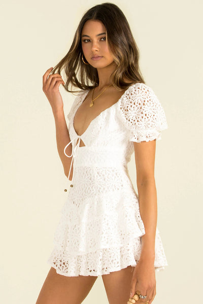 Cyrene Boho Lace Mini Dress