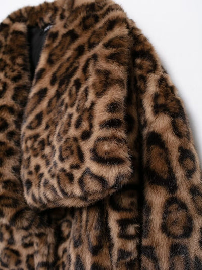 Leona Leopard Print Faux Fur Jacket