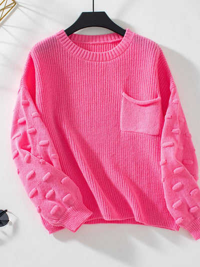 Rosalind Knit Bubble-Sleeve Sweater