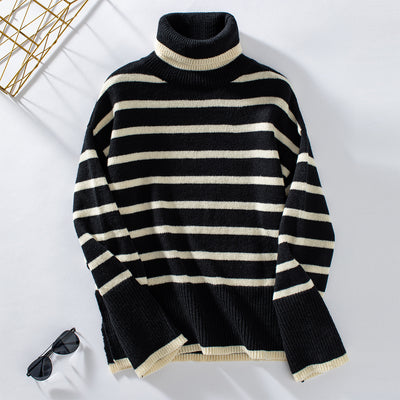 Elena Striped Turtleneck Sweater