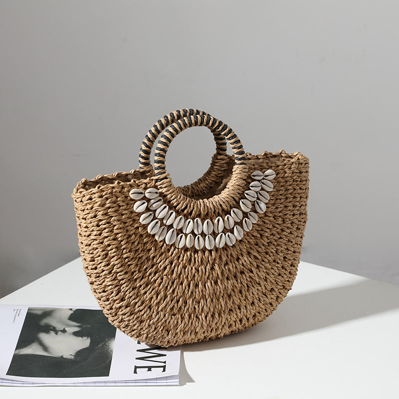 Isla Boho Seashell Woven Tote