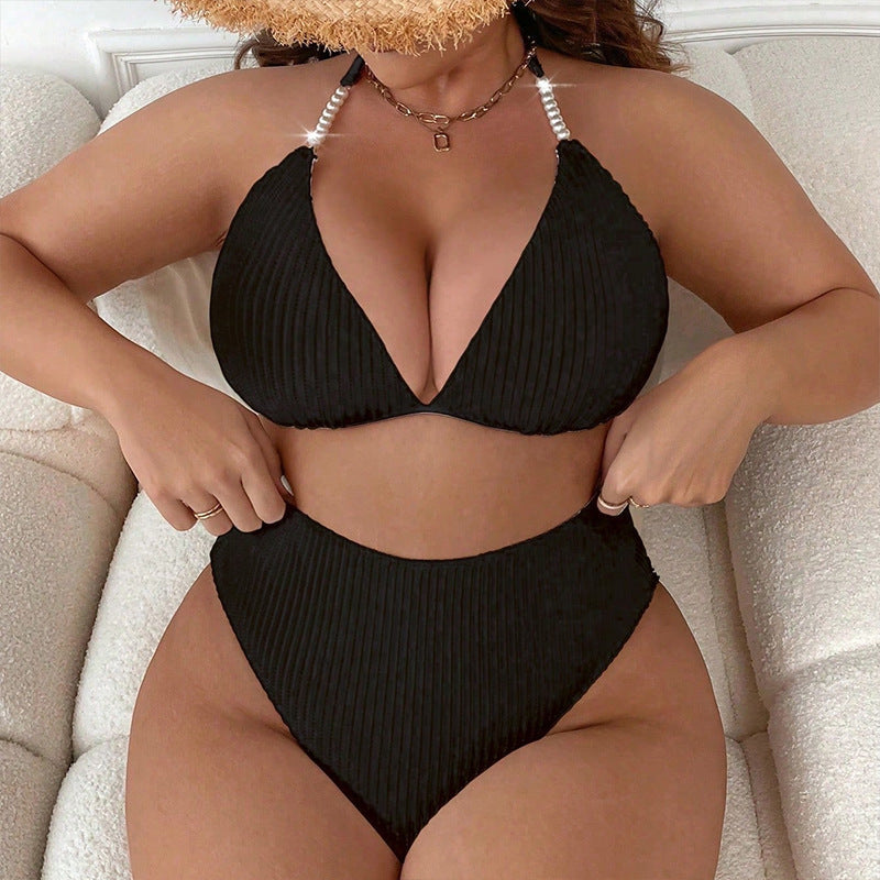 The Selene Ribbed Pearl Bikini Set