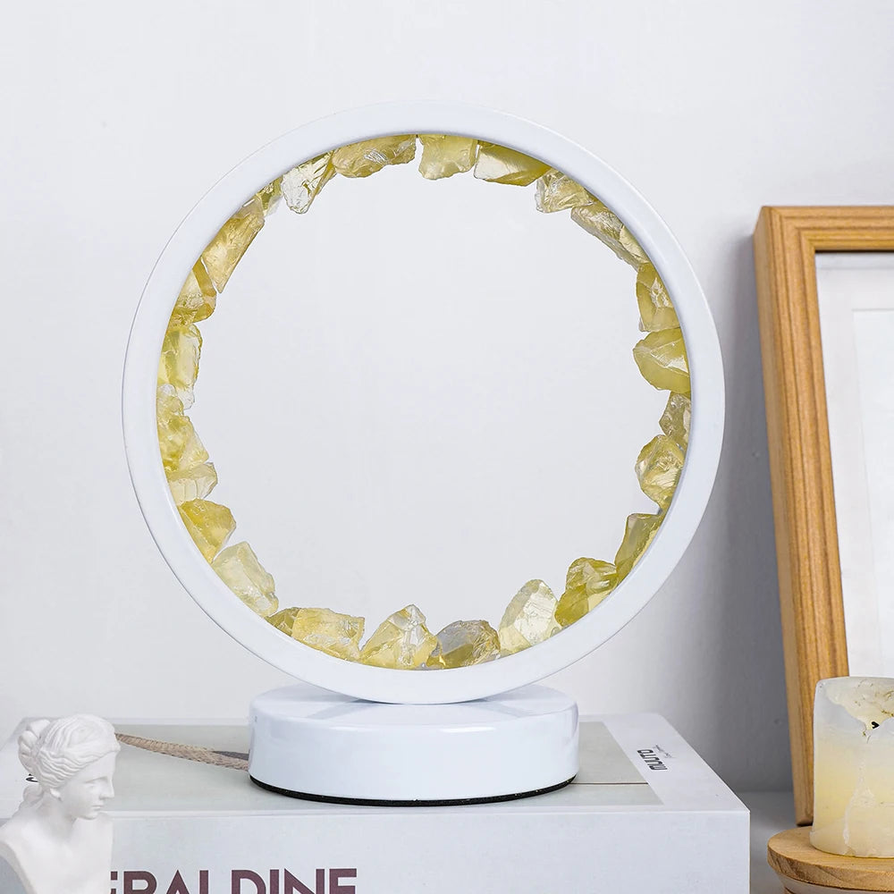 Raw Crystal Disc Lamp