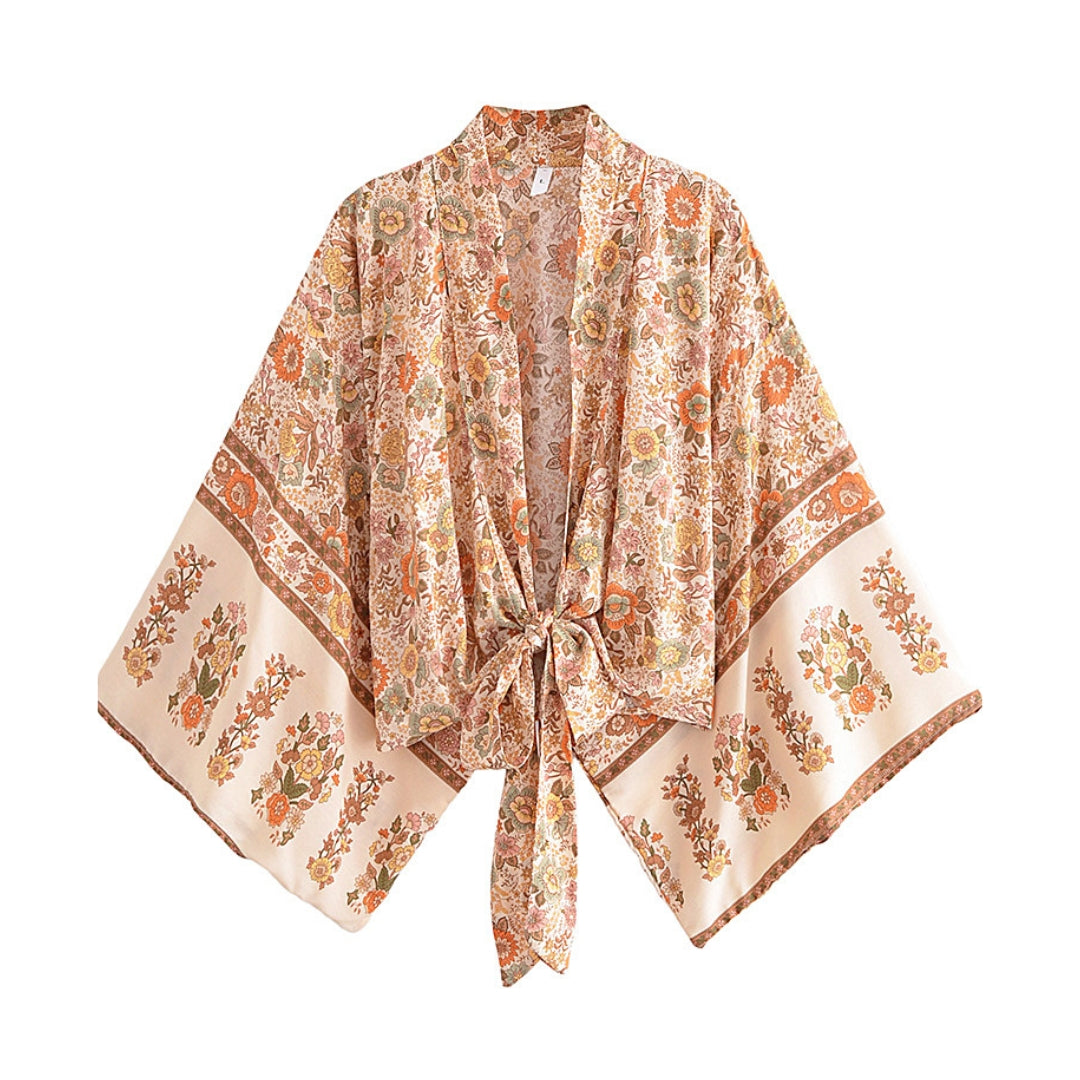 Indah Floral Cropped Kimono