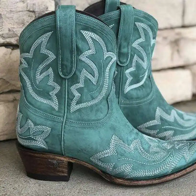 Rustic Western Leather Cowboy Boots