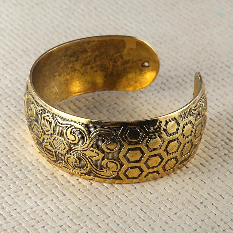 Tibetan Gold Boho Cuff Bracelet (6 Designs)