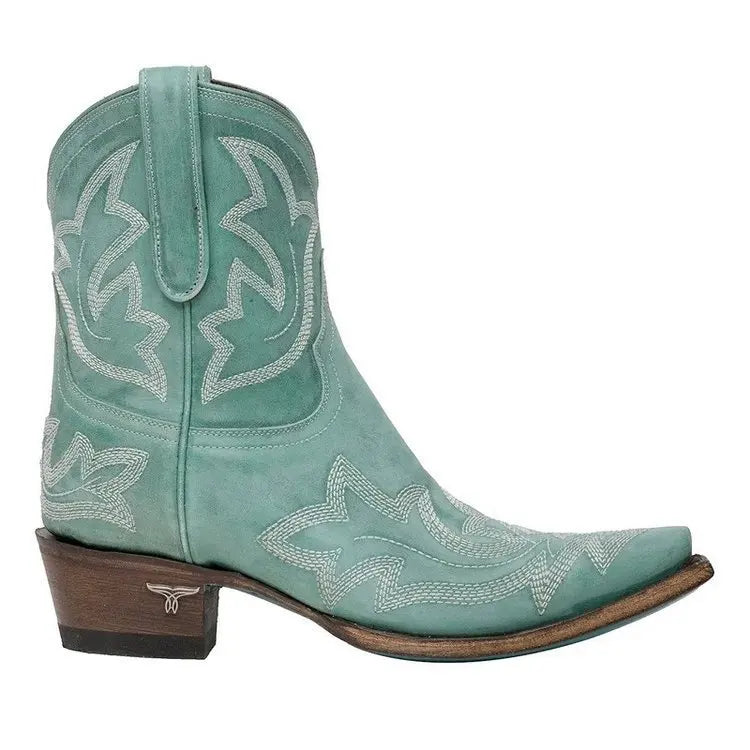 Rustic Western Leather Cowboy Boots