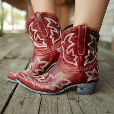 Rustic Western Leather Cowboy Boots