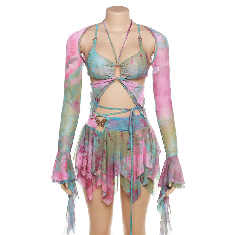 Tie Dye Fairy Crop and Skirt Set