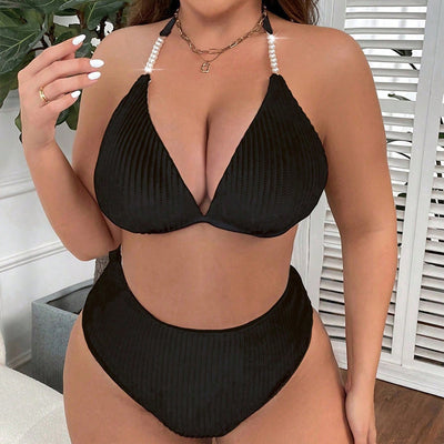 The Selene Ribbed Pearl Bikini Set
