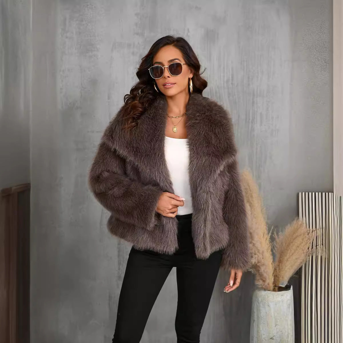 Midnight Luxe Faux Fur Jacket