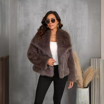 Midnight Luxe Faux Fur Jacket