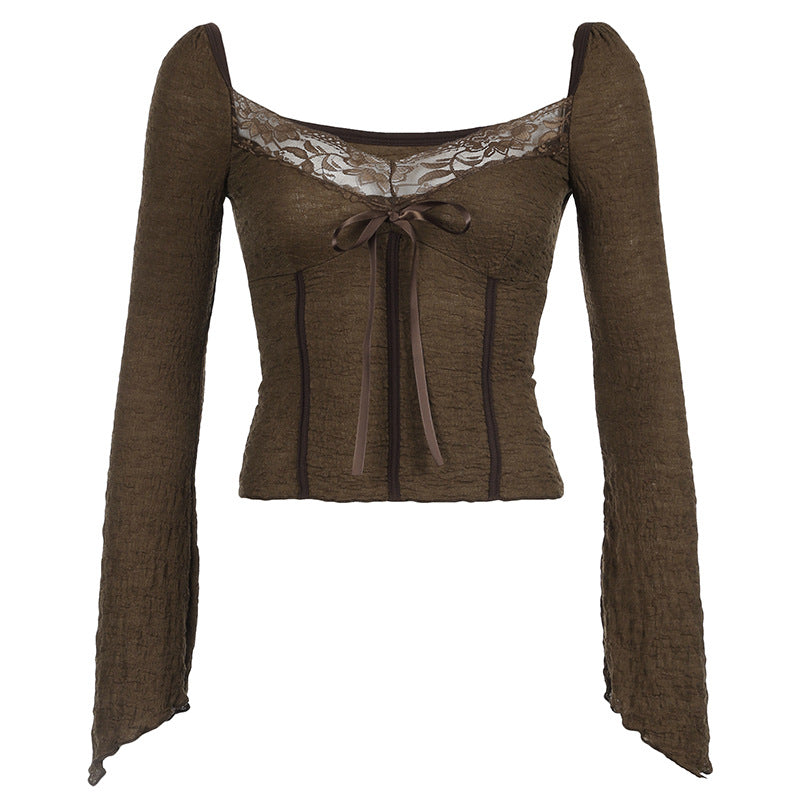 Serena Lace-Trimmed Ruched Top