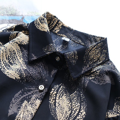 Aurora Midnight Leaf Blouse