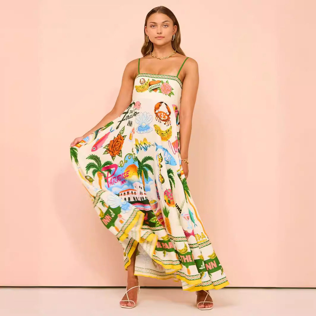 Paradise printed maxi dress best sale